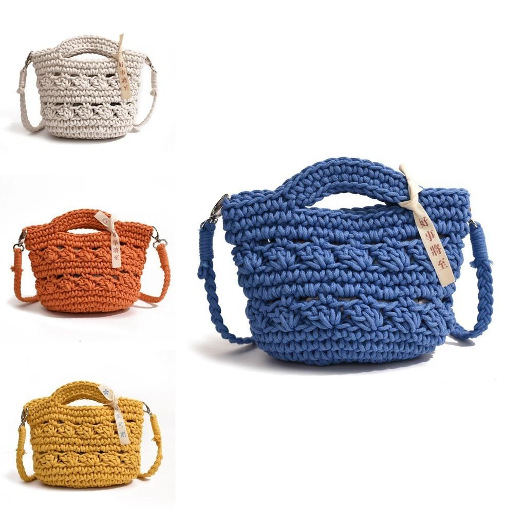 Stylish Knitted Kids Tote Bag Mini Hollow Design Unisex Crossbody For Toddlers