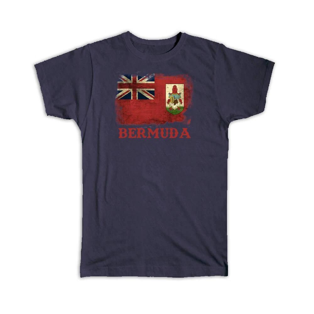 Gift T-Shirt : Bermuda Bermudian Flag Patriotic Vintage Distressed Print North 2XL