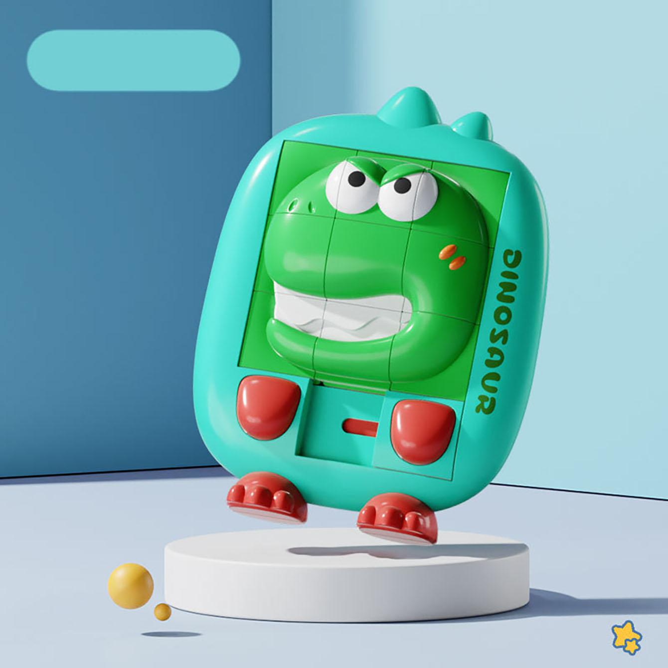 

3D Slide Puzzles Cartoon Animal Brain Teaser Learning Puzzles Enhanced Thinking Ability Portable Travel Toy Handheld Games