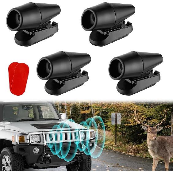4PCS Wind & Ultrasonic Deer Safe Whistles For Vehicles - Deer Horn With Self-Adhesive Tape, Automotive Safety Kits For Car Avoid Collisions