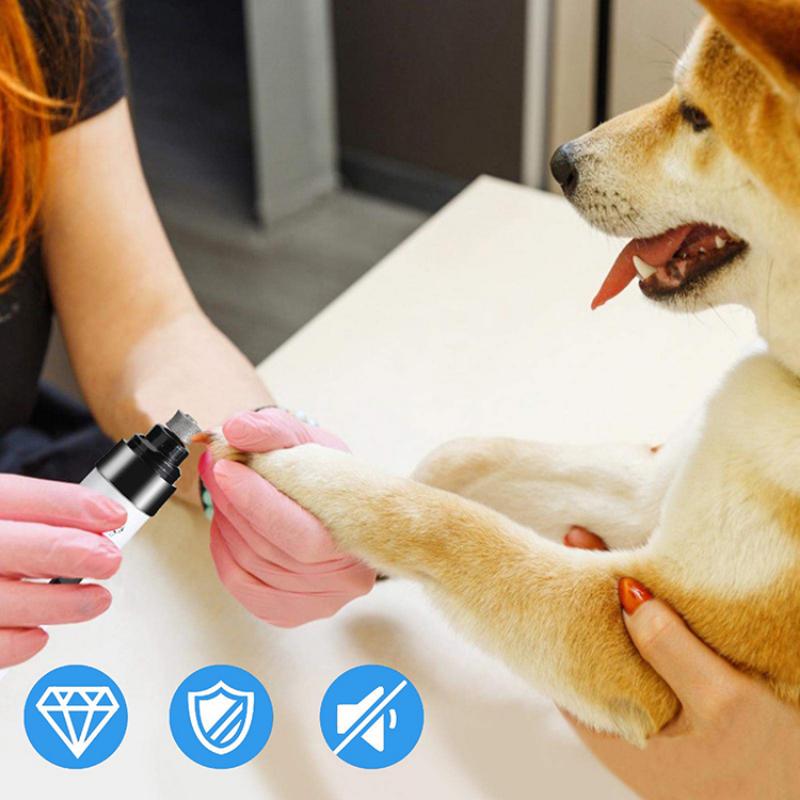 Elektrisk nagelklippare för hundar och katter. Uppladdningsbara USB-laddningsbara sällskapsdjur Tysta katttassar Nagelvårdstrimmerverktyg