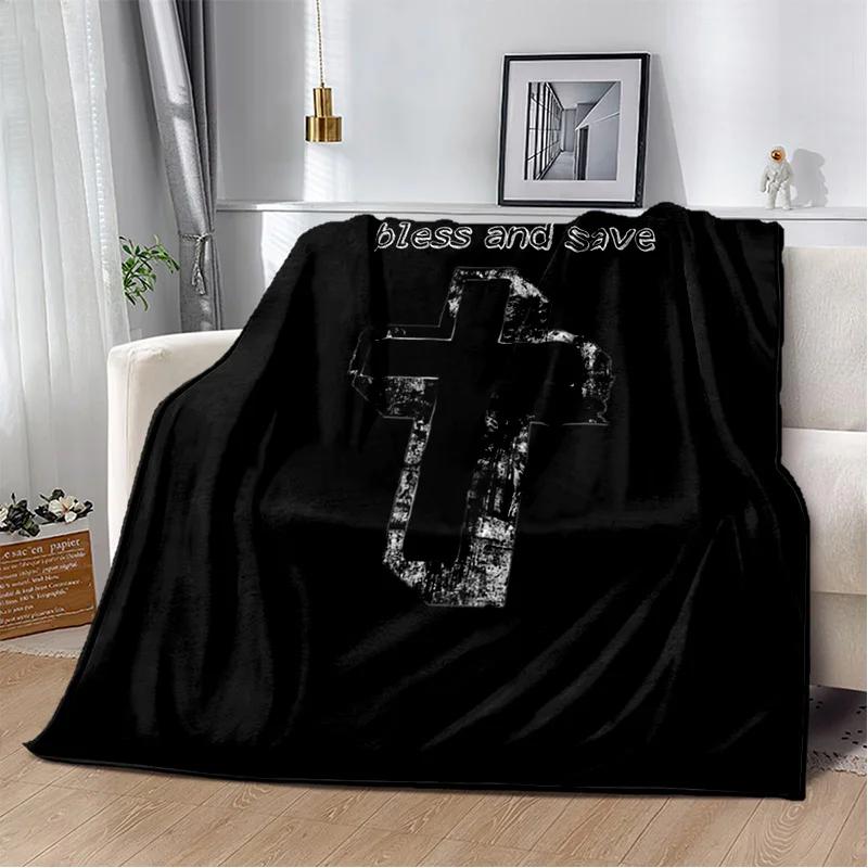 Holy Bible Cross Jesus Pray Soft Plush Blanket,Flannel Blanket Throw Blanket for Living Room Bedroom Bed Sofa Picnic Cover Kids