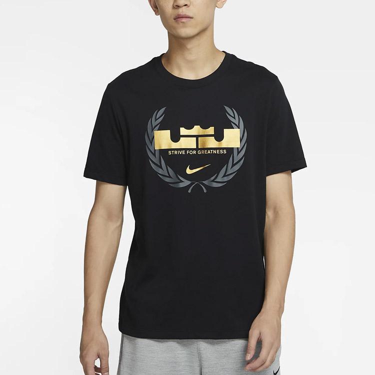 Nike T Shirts Men's Black Crew Neck Moderate Straight Fit CV2048-010