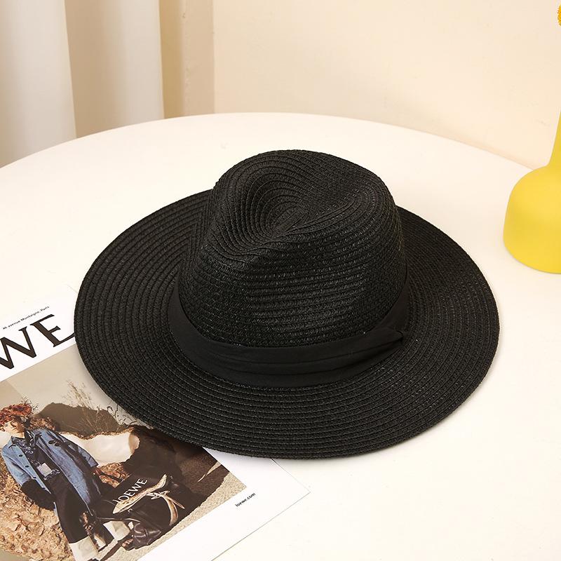 Wide Brim Panama Fedora Straw Hat - UPF Protection, Crochet Weaving, Mature Style - Ideal Summer Beach Sun Hat for Men and Women