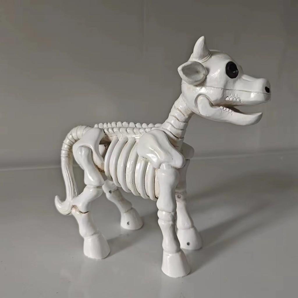 

Charming 2023 Halloween Cow Skeleton Prop Rustic Resin Yard Decoration For Events Festive