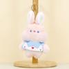 Cute Plush Rabbit Keychain Soft Fluffy Bunny Toy Pink White Gray Adorable Gift