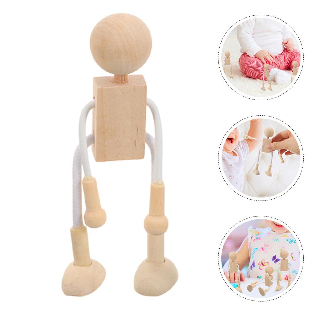 8 шт. DIY Неокрашенные Деревянные Детские Игрушки Монстры Милые Мультяшные Колышки для Декора Рукоделия Деревянные Миниатюры