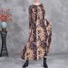 Johnature Women Spring Print Floral Dresses O-Neck Long Sleeve High Quality Loose Soft Women Long Dresses