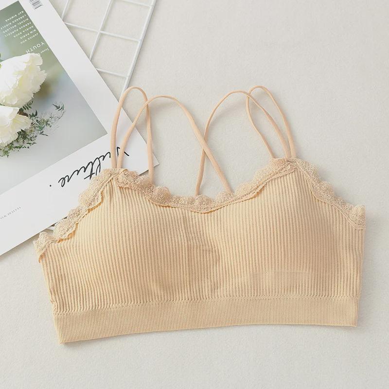 Women's Hot-Selling Lace Tube Top: Sexy Cross-Strap, Beautiful Back Yoga Vest