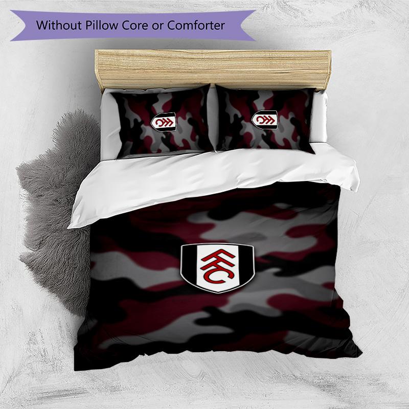 Set Lenzuola Fulham Calcio Stampato 3 Pezzi, Comodo Set Copripiumino per Camera da Letto Amico della Pelle