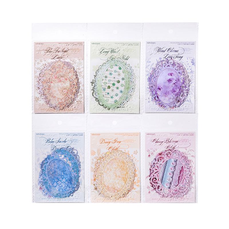 MòMòBái Kraft Paper Hollow Lace Floral Dream Series - 6 Styles for Journal Collage Decor