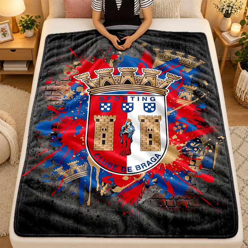 Flannel BlanketBraga FC Warm Soft Throw Blanket for Indoor Sofa Bed Living Room Use