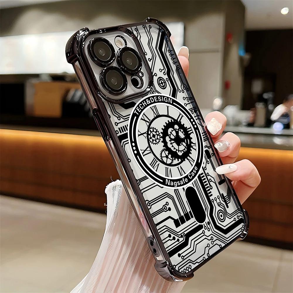 

Креативный чехол-пластина с изображением схемы для iPhone 16 15 14 13 12 11 Pro Max X XR XSMax 7 8 Plus, противоударный, защитный от падений, бронированный iPhone 6(6s) Plus