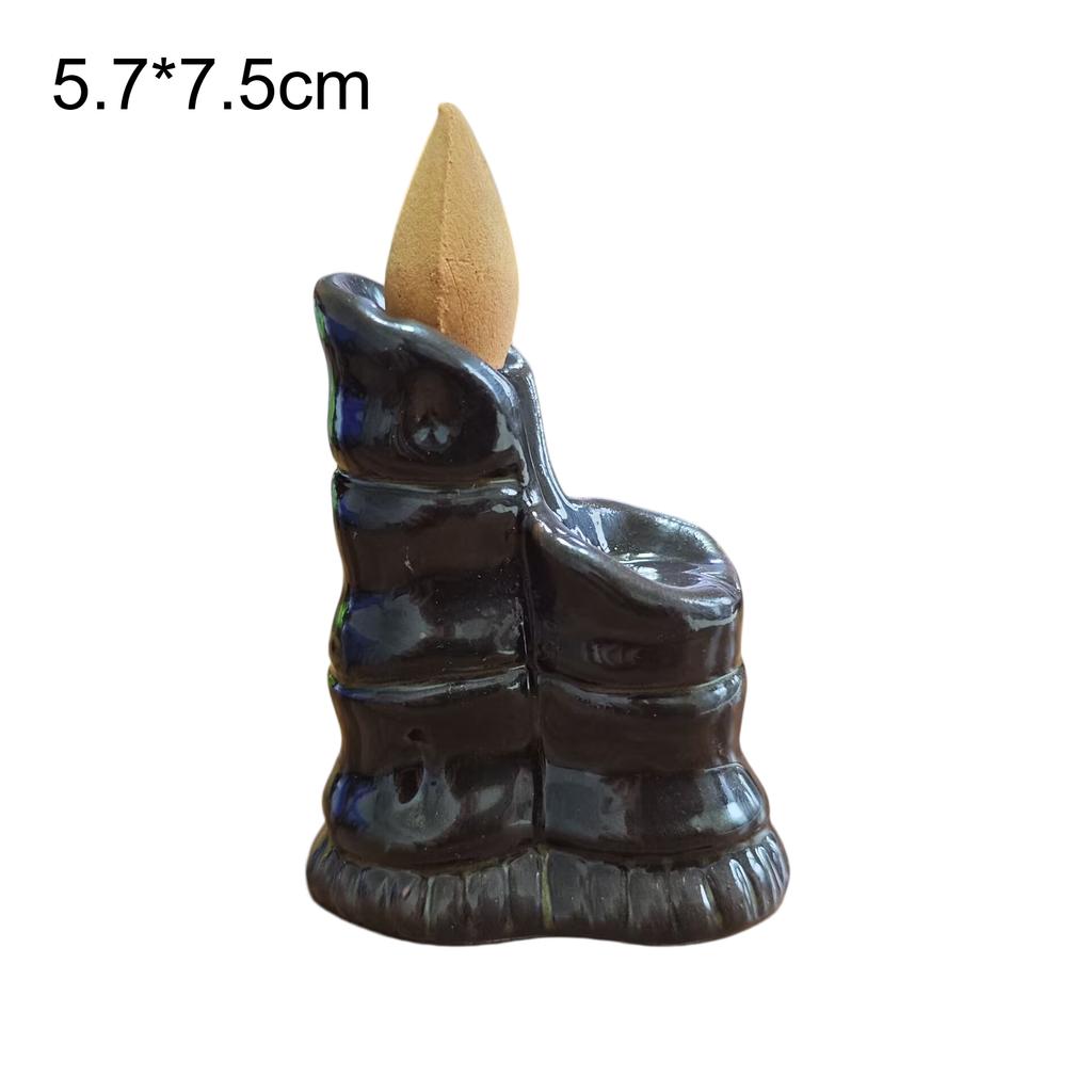Mini Backflow Incense Burners Multiple Ceramic Cone Incense Holder Small Buddha Hand Desk Ornaments Home Mustard Zen Decoration