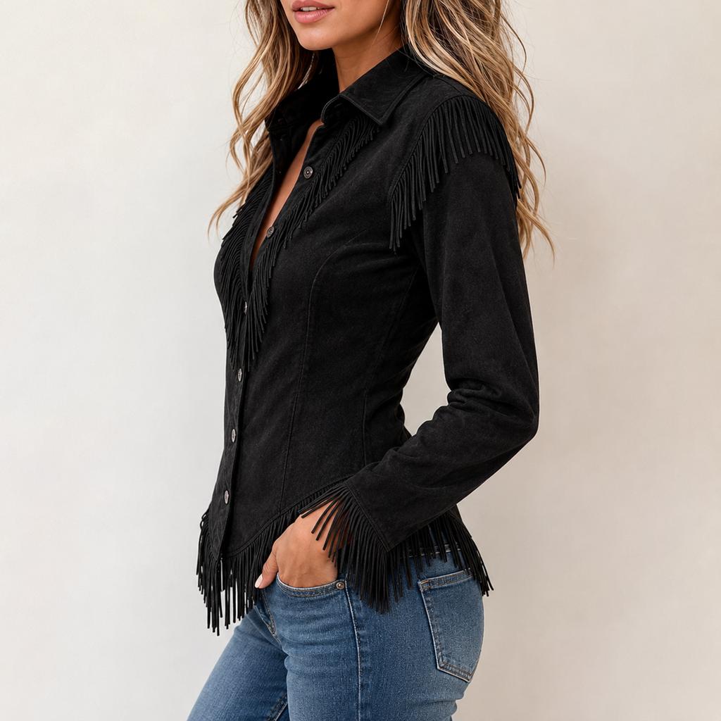 Women's Casual Long Sleeve Color Block Blouse for Everyday Wear