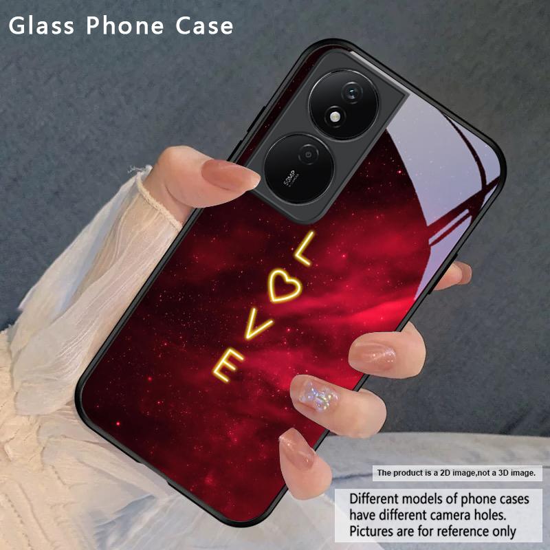 Brilliant Flame Rose For Honor Magic 4 5 6 Pro 7 X6 X9c X9 X6b X8 X9b X5b X8b 30 Pro+ 50 Pro 70 90 200 Lite Glass Phone Case