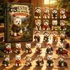 Linda Decoración Navideña para Cachorros Westie en el Bosque Calendario de Adviento, Calendario de Cuenta Atrás Navideño de 24 Días para Niños Set de Figuras de Perros, West Highland