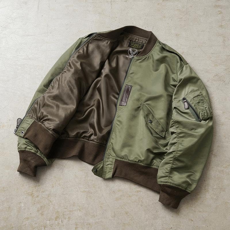 WAIPER US Military Flight OD 36 Inc. L-2 Jacket, MIL-J-5391 Model, (WP19) (Size (S) OD)