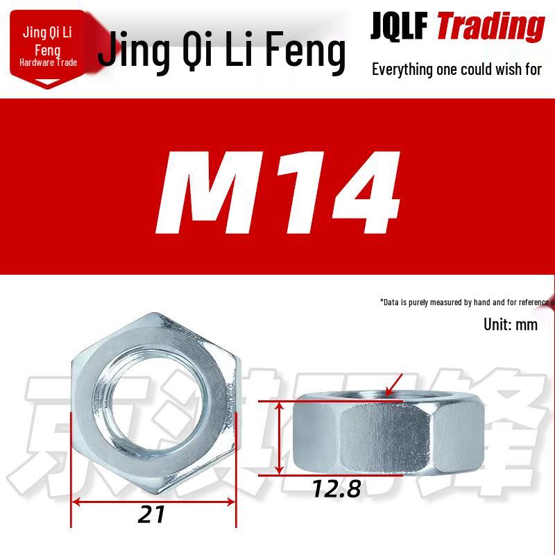 GB 4.8 Grade Blue-White Zinc Plated Galvanized Carbon Steel Hex Nut