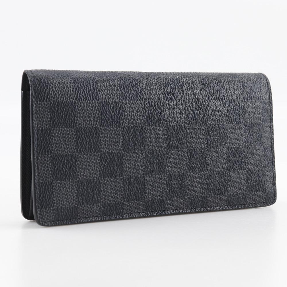 LOUIS VUITTON Brazza portefeuille Purse N62665 black Damier Grafitto Canvas mens Used