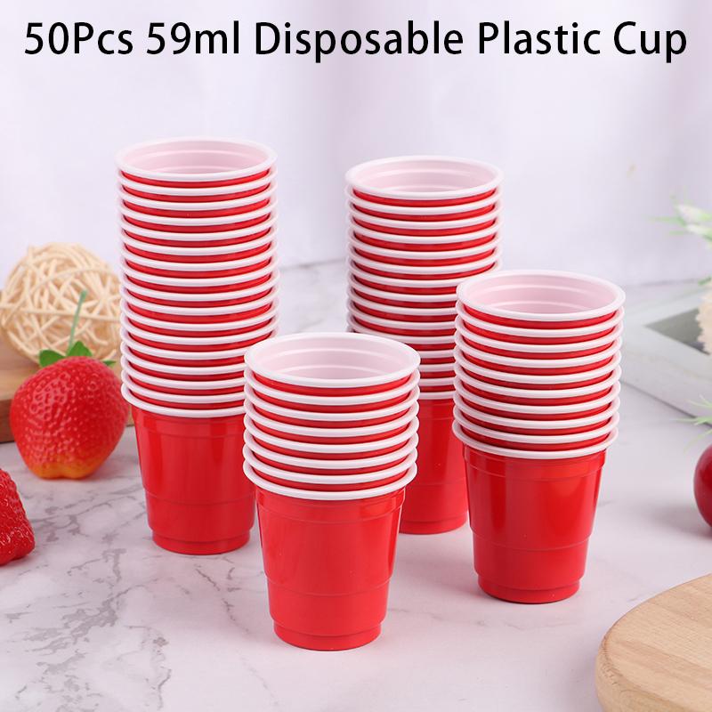 50Pcs 2Oz Disposable Plastic Cups For Baby Shower Christmas Wedding Birthday Party Decor Drinking Cup Bar Restaurant Supplies