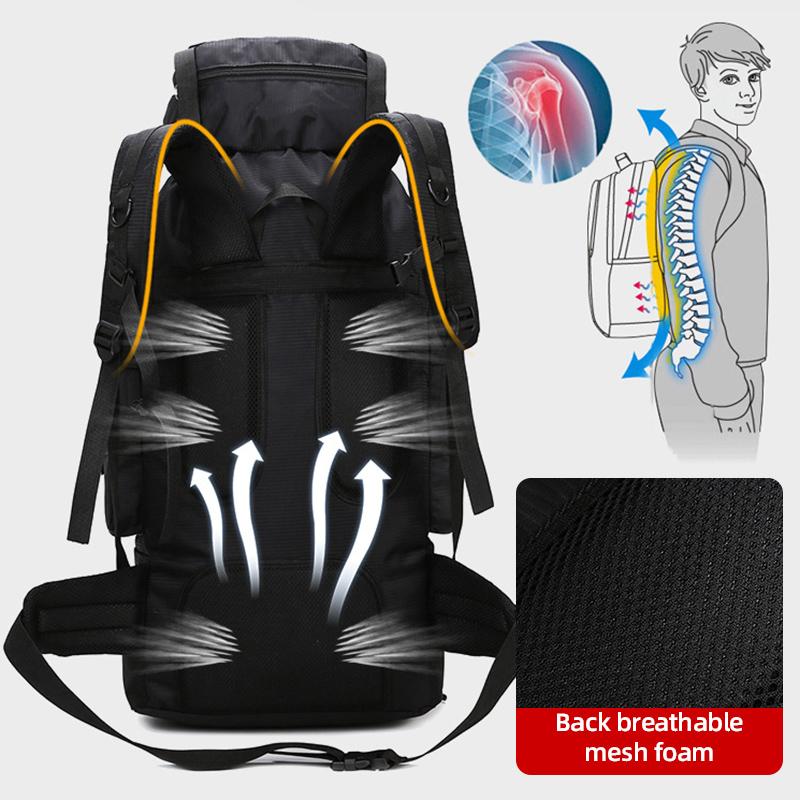 Multifunkční velkokapacitní outdoorový horolezecký batoh Sportovní cestovní voděodolný a oděru odolný batoh Unisex ležérní cestovní taška
