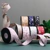Double-sided Korean Printed Silk Ribbon with Butterfly Clip Hairpin Headpiece Raw Materials Gift Wrap Ribbon