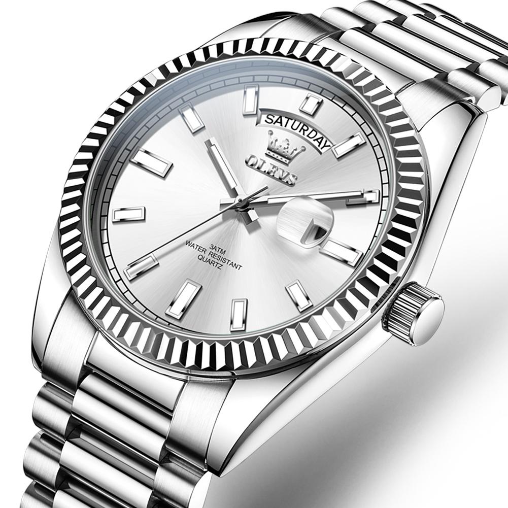 OLEVS Business Style Luxury Brand Gold Men Watch Waterproof Stainless Steel Watches Luminous Date Wristwatch
