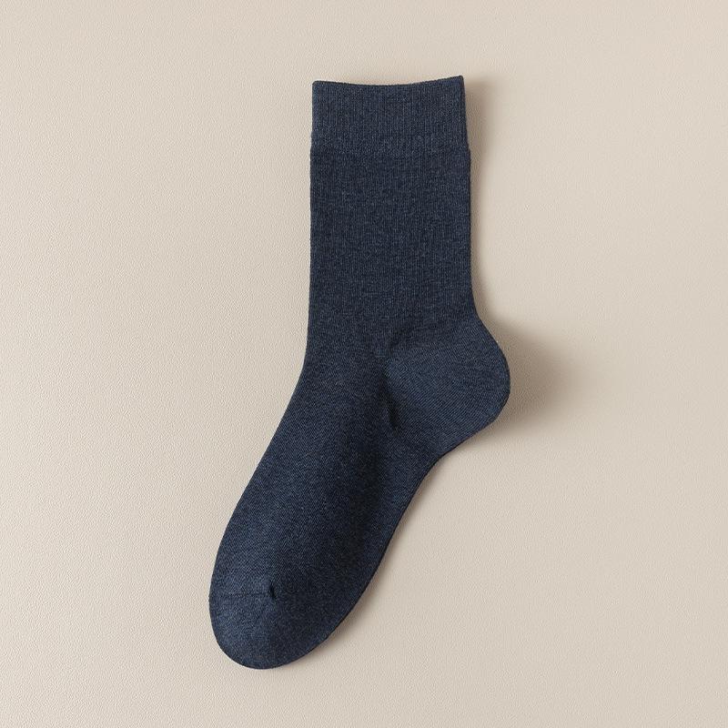Socks Men's Cotton Anti Crack Socks Boneless Sewn Solid Colour Antibacterial Breathable Odour Resistant Anti Pilling Loose Men's Socks