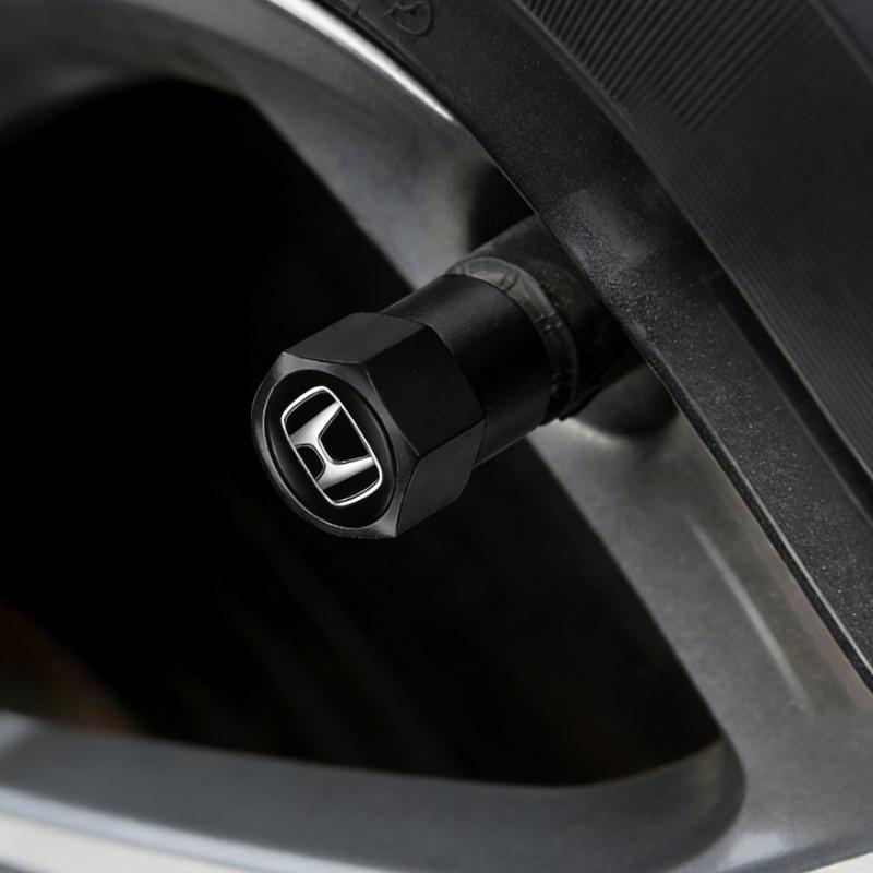 AOJ2  4pcs Car Wheel Tire Valve Stem Caps Airtight Cover For Honda Civci FIT CRV Accord Jazz HRV Dio Stepwgn Prelude Auto Accessories