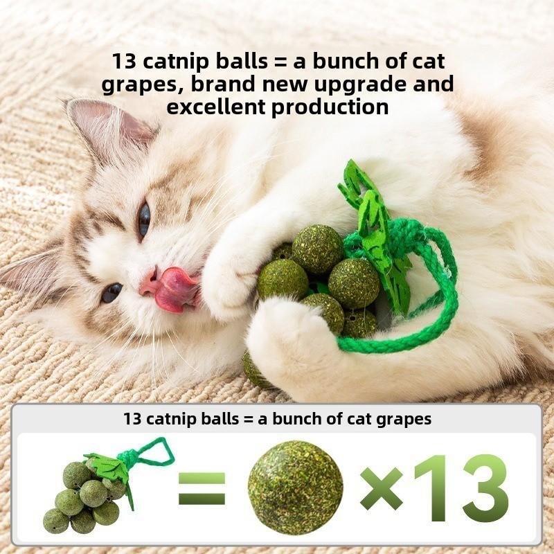 Grape Catnip Teeth Grinding Cat Toy Cat Mint Ball Wood Vine Self Fun Relieve Boredom Bite Resistant Kitten Supplies Teeth Grindi