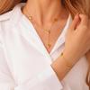 Unique Trendy Double Layer 18k Gold Plated Tarnish Free Stainless Steel Multi Heart Pendant Necklace Women