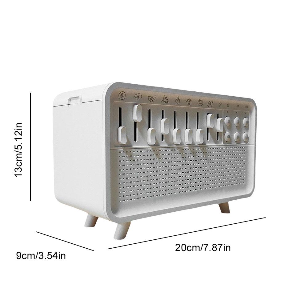 White Noise Sleep Sound Machine Flame Air Diffuser Humidifier with BT Speaker & Night Light for Adults Sleeping Meditation