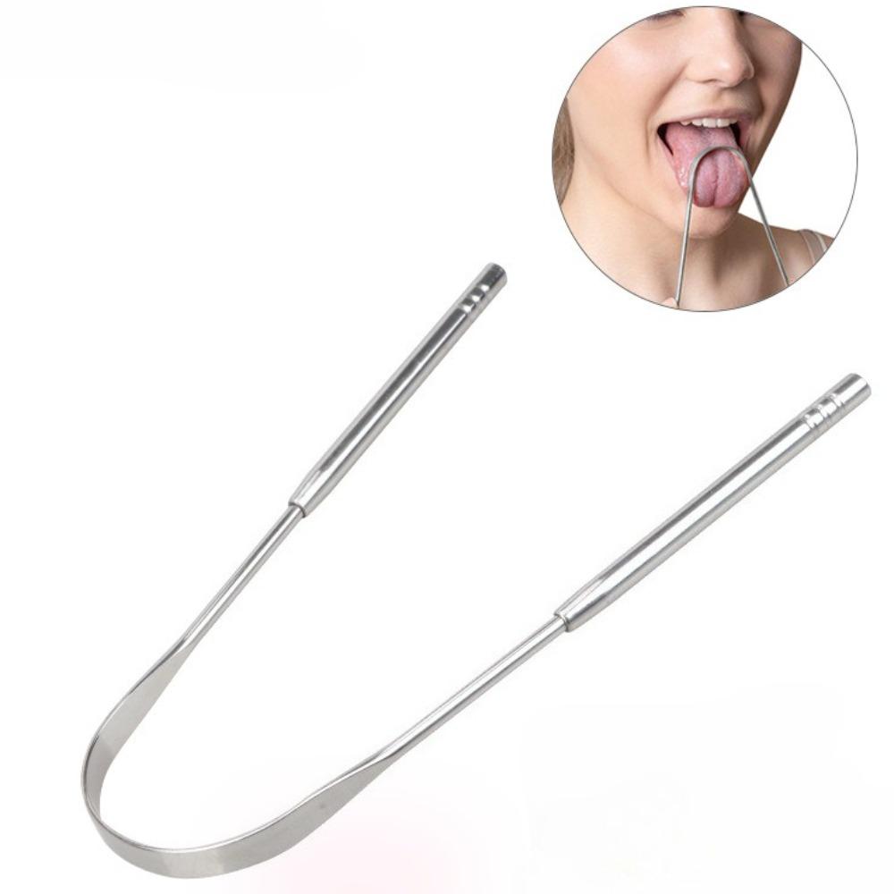 U-Shaped Tongue Cleaner Brush Oral Hygiene Care Tool Stainless Steel Tongue Scraper For Fresh Breath