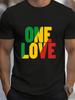 Love One Reggae Hipster Jamaica Holidays Casual Digital Print T Shirt Vacation Style Casual Wear Graphic Reggae Style Durable Print Breathable Materia