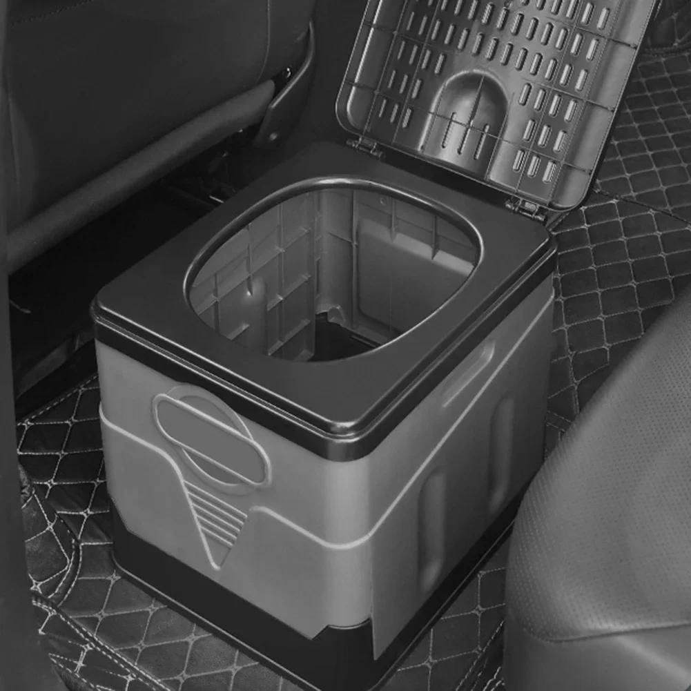 Folding Toilet Portable Outdoor Folding Toilet Strong Bearing Capacity Reusable Trash Can for Camping Hiking Trips