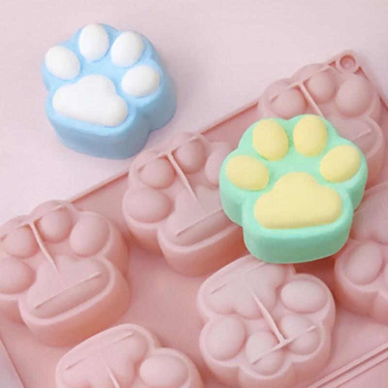 6-Cavity Large Cat Paw Silicone Mold