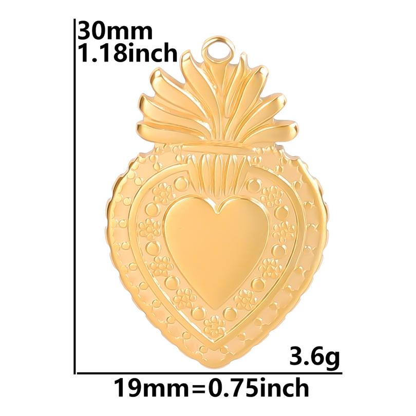 6pcs/Lot Mutlistyle Stainless Steel Heart Charms For Jewelry Making Supplies Sun Dragon Three-Dimensional Love Pendant Breloques