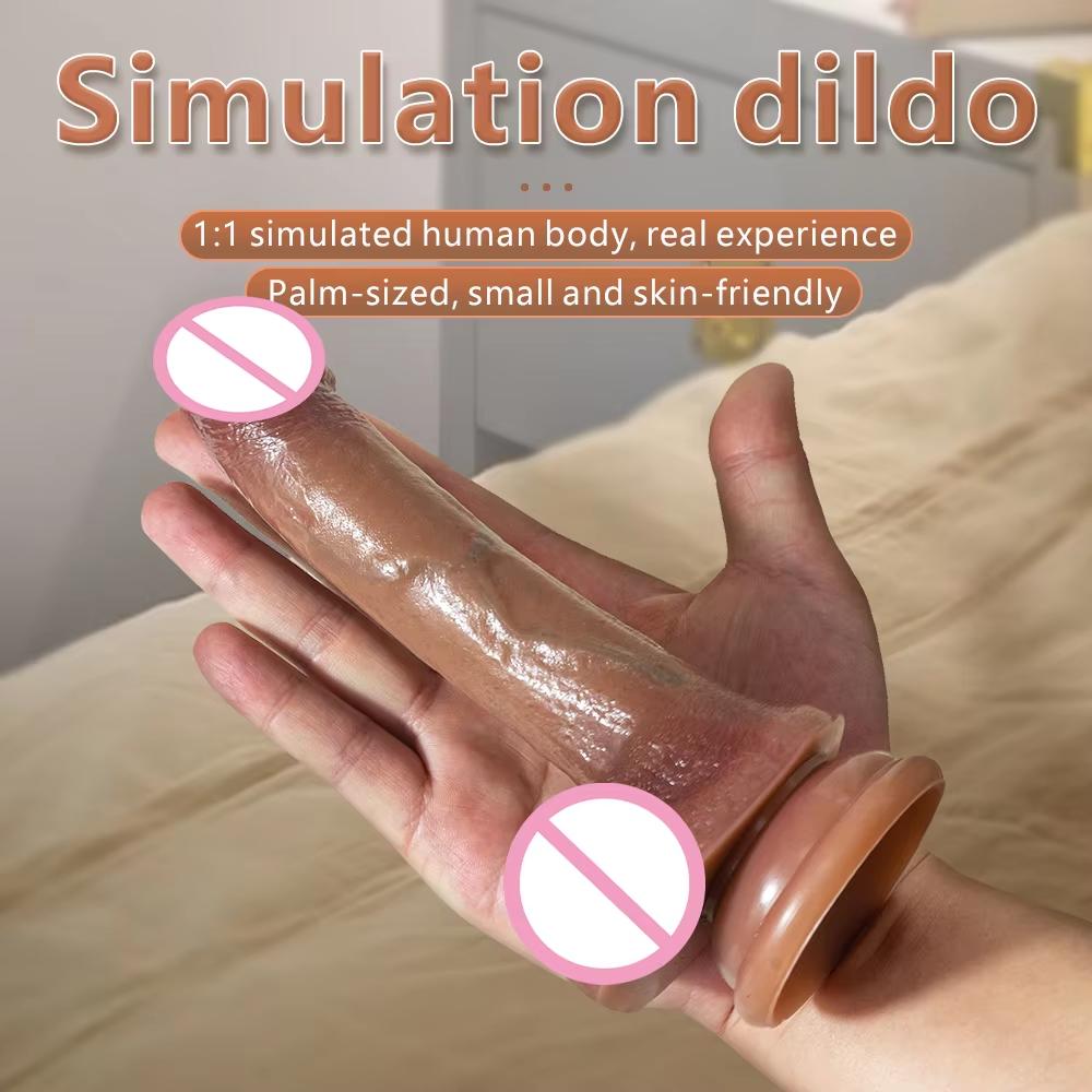 19cm Dildo Butt Plug Realistic Dildo G Spot Clitoris Stimulator Skin Feel Small Penis Silicone Suction Cup Dick Gay Anal Sex Toys Men Women Beginner