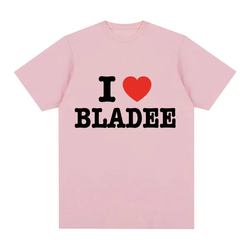 I Love Bladee Drain Gang Print T-shirt Summer Men's and Women's Clothing Summer Pure Cotton 100% Printed T-shirt