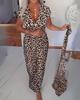 2026 Spring Women's Leopard Print Short-Sleeved Dress, Long Style