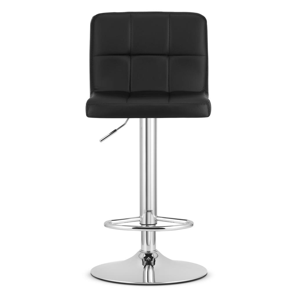 PROT stool - black eco-leather / chrome base