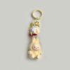 Flocked Labu Labubu Mini Keychain: Cute Grain Stroller Bag & Phone Pendant Ornament