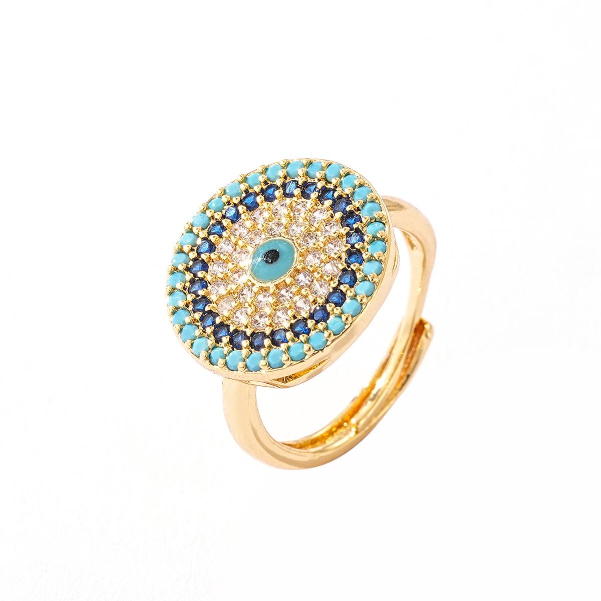 

Комплект свадебных украшений с защитой от сглаза и разноцветными фианитами, открывающийся регулируемый браслет для женщин