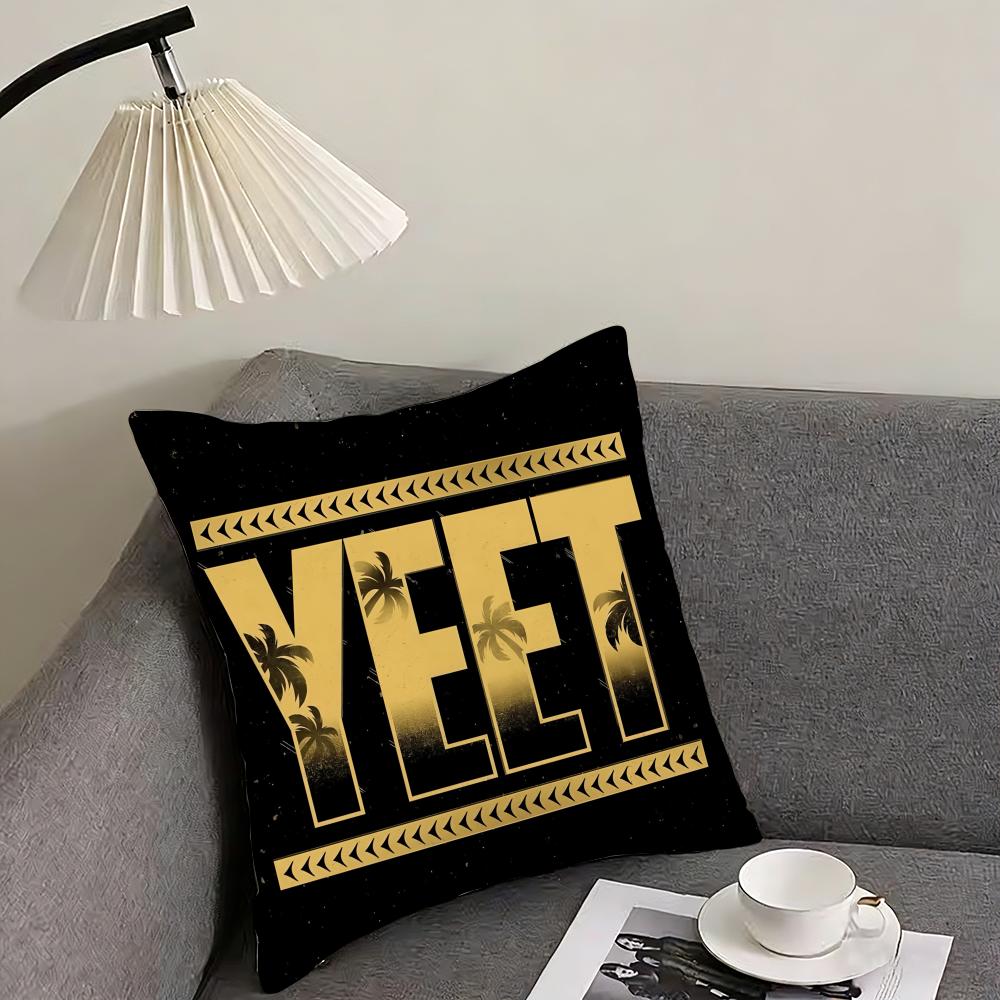 

Funny YEET Cushion Cover Pillowcase Ultra Soft Skin Friendly Fabric Cloud Like Comfort Concealed Zipper 30x30cm