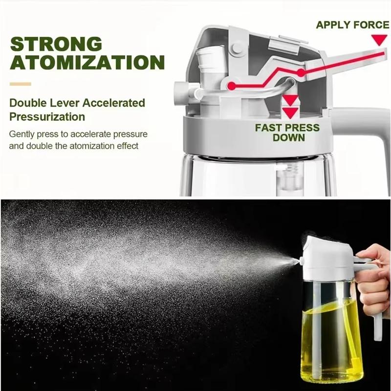 600ml Spray-And-Pour Dual-Purpose Oil Kettle Food Grade Leak-Proof And Oil-Controlling Suitable For Kitchen Frying And Baking