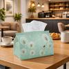 1pc Minimalist Botanical Tissue Box with Dandelion Flower - Soft Pastel Suitable for Living Room, Bedroom, Office Decor, Durable Holder for Tissues, P