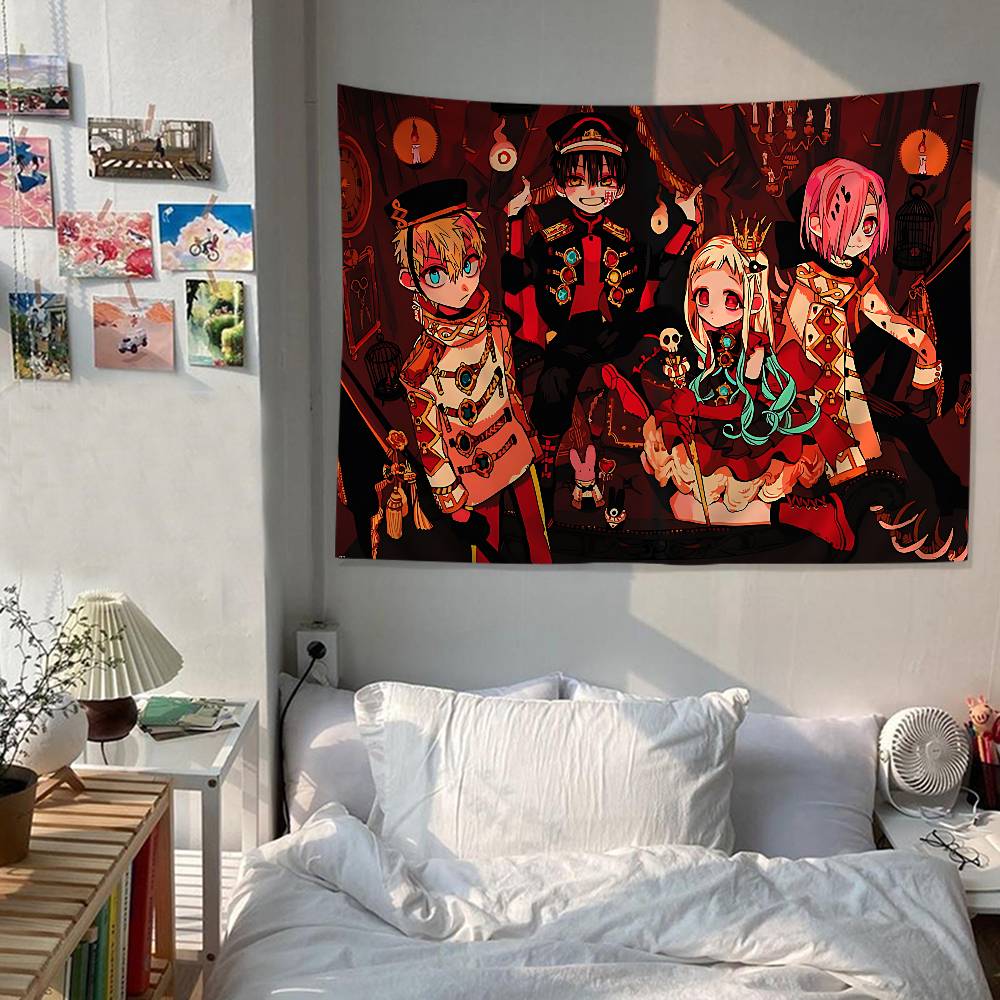 Anime Toilet Bound Hanako Kun Anime Tapestry Hippie Flower Wall Carpets Dorm Decor Cheap Hippie Wall Hanging