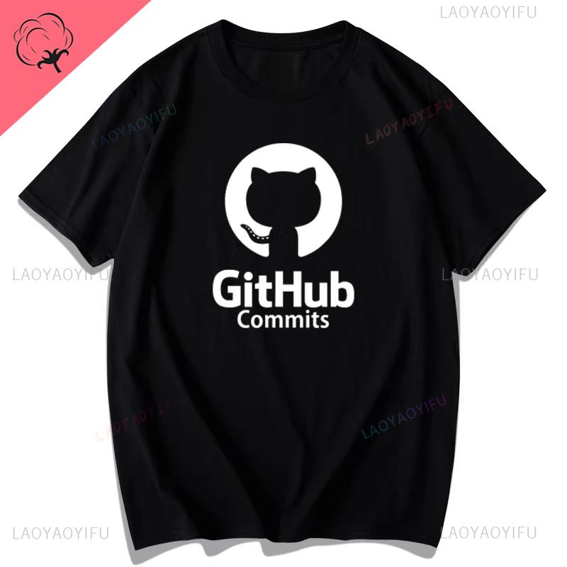 Github Programmer Ape T-shirt Tech Male GEEK Spoof IT Crazy Nerd Nerd Short Sleeve Pure Cotton Geek Man Ropa Hombre