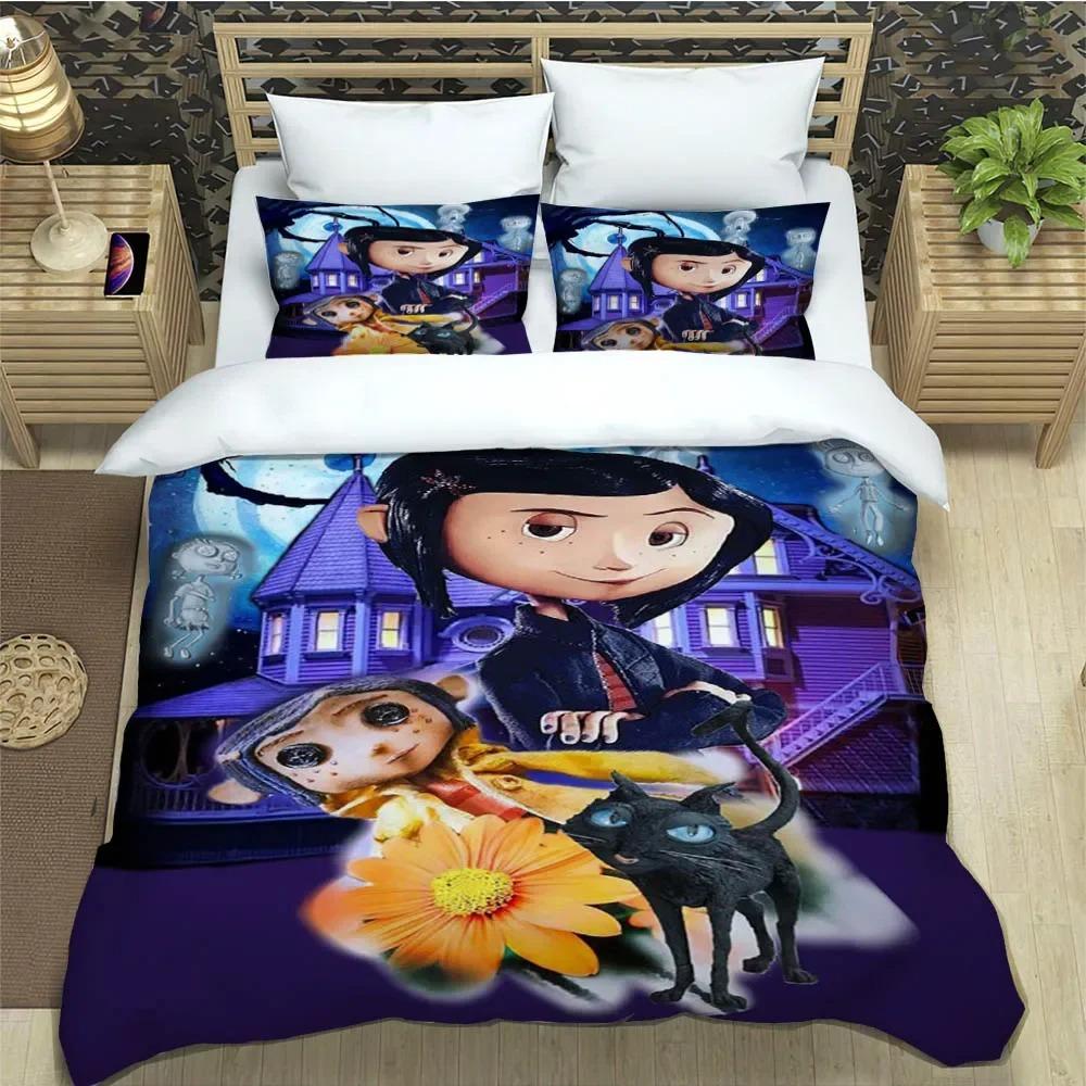 

3D C-Коралина мультфильм Комплекты постельного белья изысканный набор постельных принадлежностей пододеяльник набор одеяло комплект постельного белья роскошный подарок на день рождения 135x200cm 2pcs